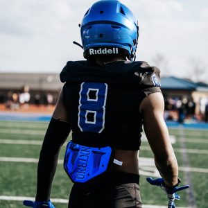 B-PLATE® Football Back Plate Chrome Blue