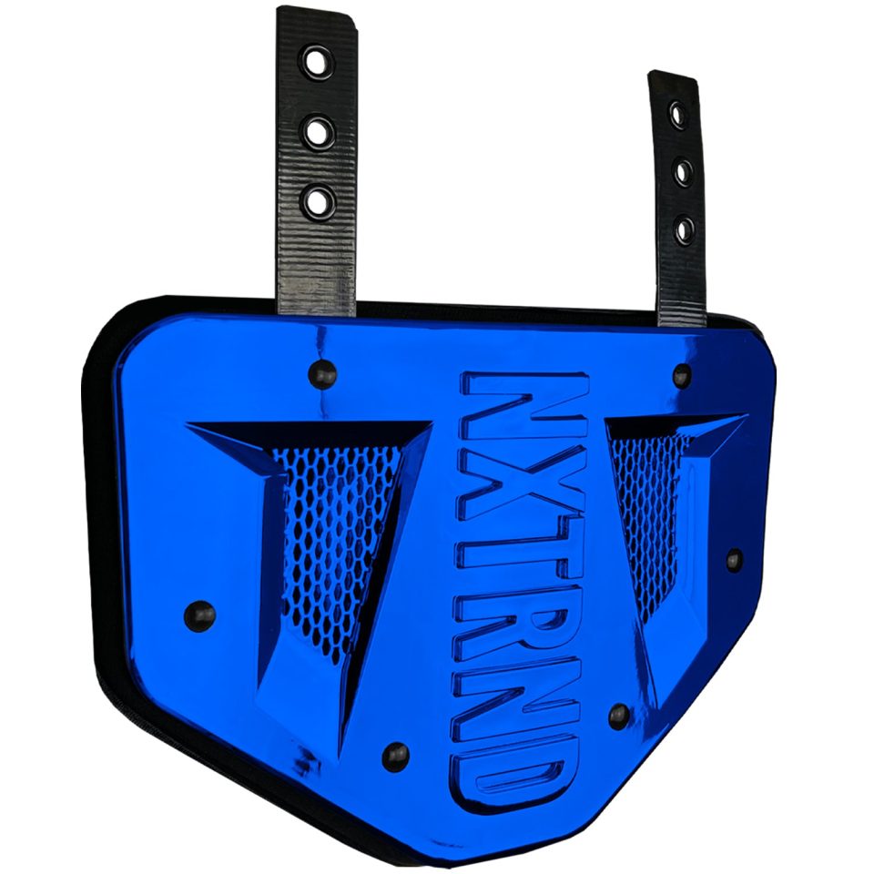 B-PLATE® Football Back Plate Chrome Blue