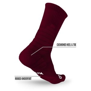 Crew Socks Maroon (3-Pairs)