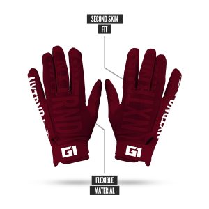 G1® Youth Football Gloves Maroon