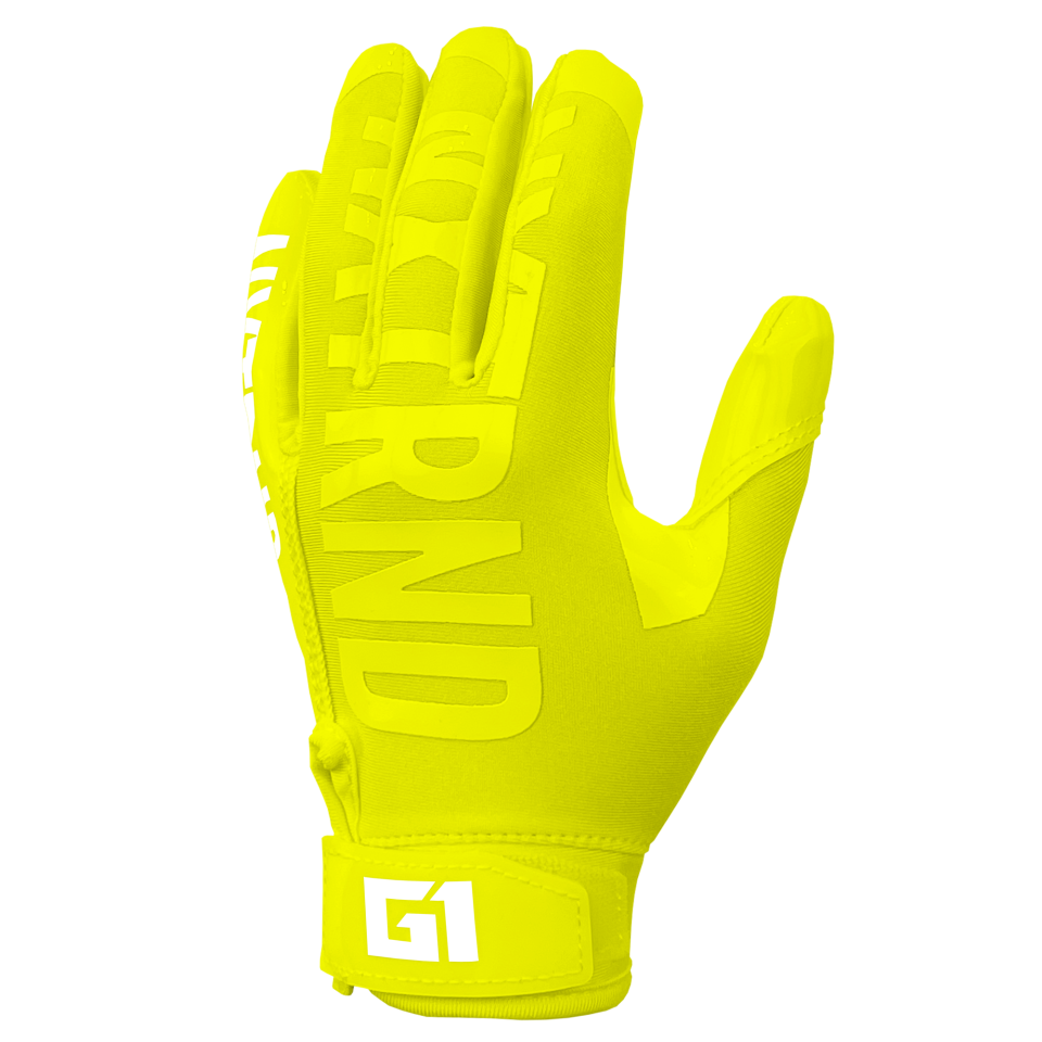 G1® Youth Football Gloves Neon Yellow
