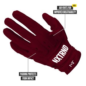 G3® Pro Padded Football Gloves Maroon