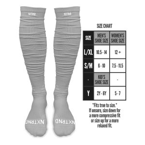 XTD® Scrunch Football Socks Light Grey